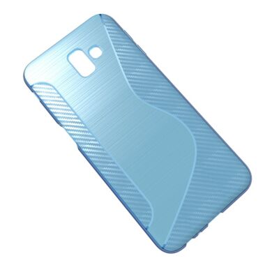 Силиконовый (TPU) чехол Deexe S Line для Samsung Galaxy J6+ (J610) - Blue