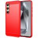 Силиконовый (TPU) чехол MOFI Carbon Fiber для Samsung Galaxy S24 FE (S721) - Red. Фото 1 из 10