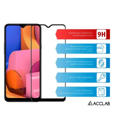 Защитное стекло ACCLAB Full Glue для Samsung Galaxy A20s (A207) - Black