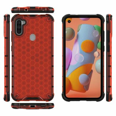 Защитный чехол Deexe Honeycomb Series для Samsung Galaxy A11 (A115) - Red