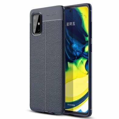 Захисний чохол Deexe Leather Cover для Samsung Galaxy A71 - Dark Blue