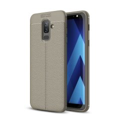 Захисний чохол Deexe Leather Cover для Samsung Galaxy J8 2018 (J810) - Grey