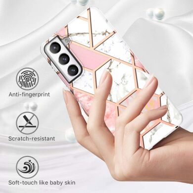 Захисний чохол Deexe Marble Pattern Samsung Galaxy S21 FE (G990) - White / Pink