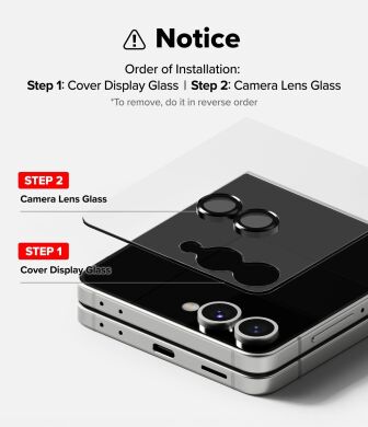 Комплект защитных стекол Ringke Camera Lens Frame Glass для Samsung Galaxy Flip 7 (8800293855927) - Black
