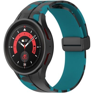 Ремешок Deexe Camo Silicone для Samsung Galaxy Watch 4 / 4 Classic / 5 / 5 Pro - Dark Blue