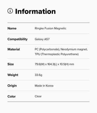 Захисний чохол Ringke Fusion Magnetic для Samsung Galaxy A57 (A576) 8800328817944 - Clear