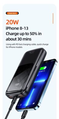 Зовнішній акумулятор Usams US-CD177 PB58 Dual QC + PD Digital Display 22.5W (20000mAh) - Black