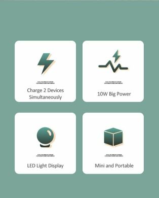 Беспроводное зарядное устройство USAMS US-CD120 2 in 1 Magnetic Wireless Charger (10W) - White