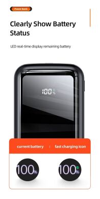 Зовнішній акумулятор Usams US-CD177 PB58 Dual QC + PD Digital Display 22.5W (20000mAh) - Black