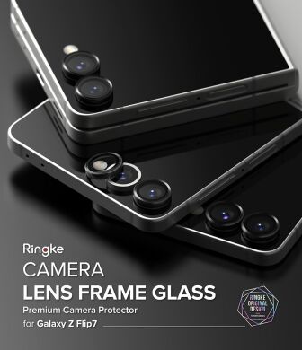 Комплект защитных стекол Ringke Camera Lens Frame Glass для Samsung Galaxy Flip 7 (8800293855927) - Black