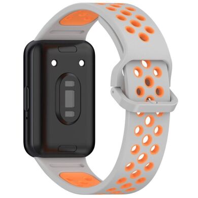 Ремешок Deexe Dot Color для Samsung Galaxy Fit 3 - Grey / Orange