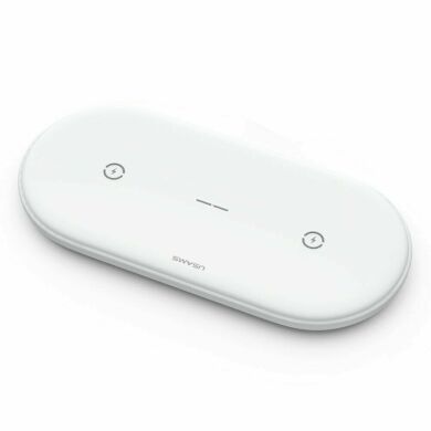 Беспроводное зарядное устройство USAMS US-CD120 2 in 1 Magnetic Wireless Charger (10W) - White