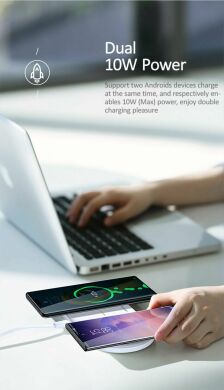 Беспроводное зарядное устройство USAMS US-CD120 2 in 1 Magnetic Wireless Charger (10W) - White
