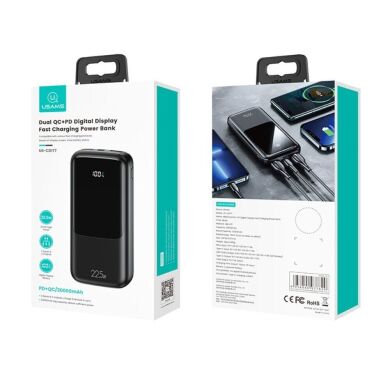 Зовнішній акумулятор Usams US-CD177 PB58 Dual QC + PD Digital Display 22.5W (20000mAh) - Black