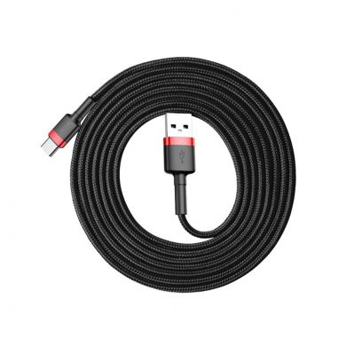 Дата-кабель BASEUS Kevlar Series type-c 3A (1м) - Black / Red