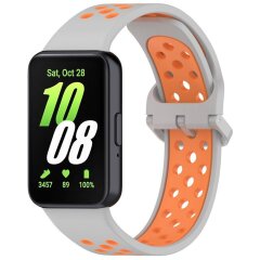 Ремешок Deexe Dot Color для Samsung Galaxy Fit 3 - Grey / Orange