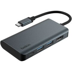 USB HUB Belkin Multiport Adapter Type-C to Type-C + 2USB + HDMI (AVC019ttDG-RL) - Dark Gray