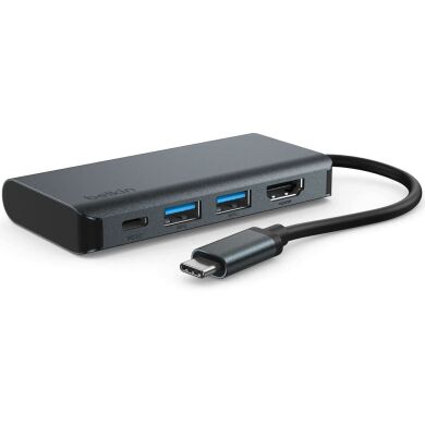 USB HUB Belkin Multiport Adapter Type-C to Type-C + 2USB + HDMI (AVC019ttDG-RL) - Dark Gray