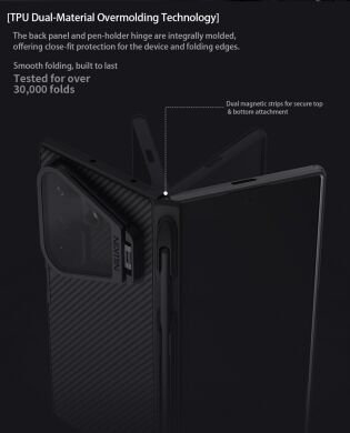 Защитный чехол NILLKIN CamShield Prop Magnetic (S Pen) для Samsung Galaxy Fold 8 Ultra - Black