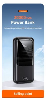Зовнішній акумулятор Usams US-CD177 PB58 Dual QC + PD Digital Display 22.5W (20000mAh) - Black