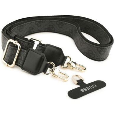Чехол с ремешком Guess 4G Big Rhinestone Triangle Strap MagSafe для Samsung Galaxy S26 Ultra (S948) GUHMS26LP4G4DCSK - Black