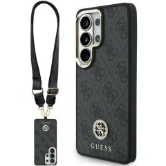 Чехол с ремешком Guess 4G Big Rhinestone Triangle Strap MagSafe для Samsung Galaxy S26 Ultra (S948) GUHMS26LP4G4DCSK - Black