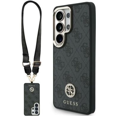 Чехол с ремешком Guess 4G Big Rhinestone Triangle Strap MagSafe для Samsung Galaxy S26 Ultra (S948) GUHMS26LP4G4DCSK - Black