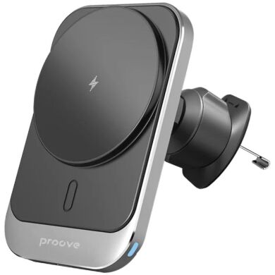 Автомобільний тримач з бездротовою зарядкою Proove Square Magnetic Pro 15W - Gray