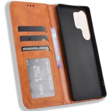 Чохол Deexe Retro Style для Samsung Galaxy S26 Ultra (S948) - Brown