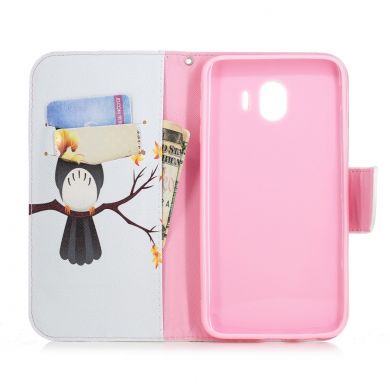 Чехол-книжка Deexe Color Wallet для Samsung Galaxy J4 2018 (J400) - Owl on a Branch