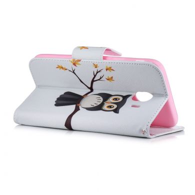 Чехол-книжка Deexe Color Wallet для Samsung Galaxy J4 2018 (J400) - Owl on a Branch
