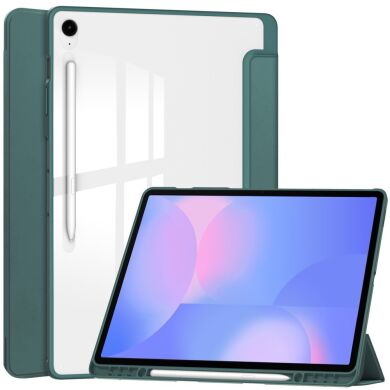 Чехол-книжка Deexe Crystal Back для Samsung Galaxy Tab S10 FE Plus - Green