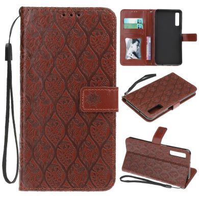 Чехол UniCase Leaf Wallet для Samsung Galaxy A7 2018 (A750) - Brown