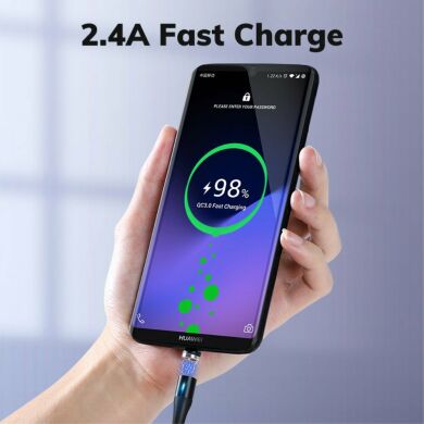 Дата-кабель TOPK AM60 Fast Charging Magnetic MicroUSB (2.4A) - Red