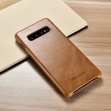 Кожаный чехол ICARER Slim Flip для Samsung Galaxy S10 Plus (G975) - Brown