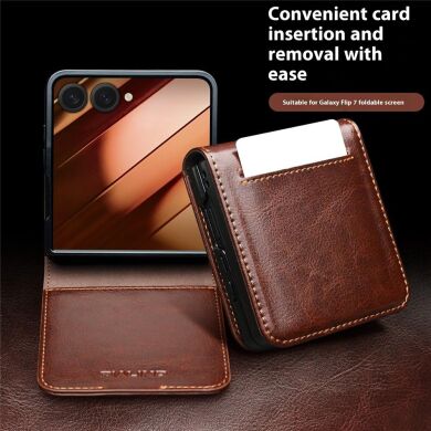 Кожаный чехол QIALINO Classic Case (FF) для Samsung Galaxy Flip 7 - Black