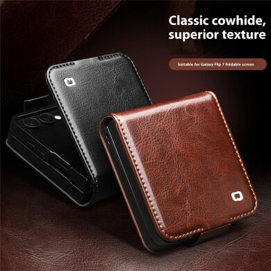 Кожаный чехол QIALINO Classic Case (FF) для Samsung Galaxy Flip 7 - Black