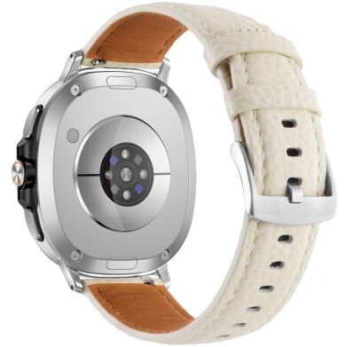 Кожаный ремешок Deexe Classic для Samsung Galaxy Watch 8 (40/44mm) / 8 Classic - Beige
