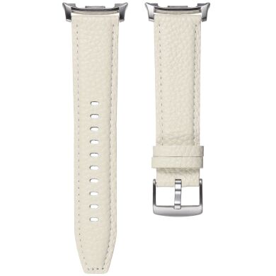 Кожаный ремешок Deexe Classic для Samsung Galaxy Watch 8 (40/44mm) / 8 Classic - Beige