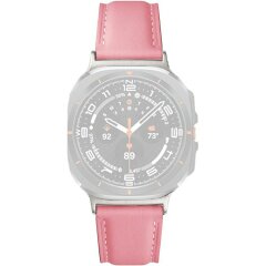 Кожаный ремешок Deexe Genuine Leather для Samsung Galaxy Watch Ultra (47mm) / Ultra (2025) - Deep Pink
