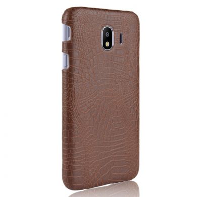Пластиковый чехол Deexe Croco Style для Samsung Galaxy J4 2018 (J400) - Brown