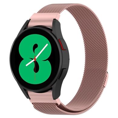 Ремешок Deexe Milanese Stainless Steel для Samsung Galaxy Watch 4 (40/44mm) / Watch 4 Classic (42/46mm) - Pink