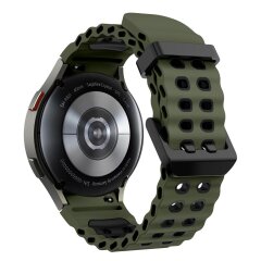 Ремешок KALEBOL Ocean Strap для Samsung Galaxy Watch 4 / 4 Classic / 5 / 5 Pro / 6 / 6 Classic / 7 / FE - Army Green / Black