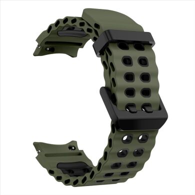 Ремешок KALEBOL Ocean Strap для Samsung Galaxy Watch 4 / 4 Classic / 5 / 5 Pro / 6 / 6 Classic / 7 / FE - Army Green / Black