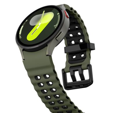 Ремешок KALEBOL Ocean Strap для Samsung Galaxy Watch 4 / 4 Classic / 5 / 5 Pro / 6 / 6 Classic / 7 / FE - Army Green / Black