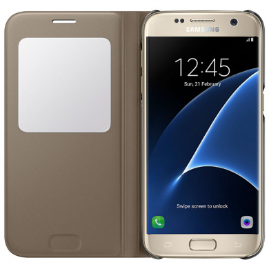 Чохол S View Cover для Samsung Galaxy S7 (G930) EF-CG930PBEGWW, Золотий