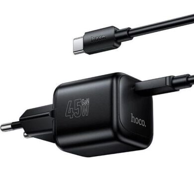 Мережевий зарядний пристрій Hoco N84 PD45W + кабель Type-C to Type-C - Black