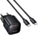 Мережевий зарядний пристрій Hoco N84 PD45W + кабель Type-C to Type-C - Black