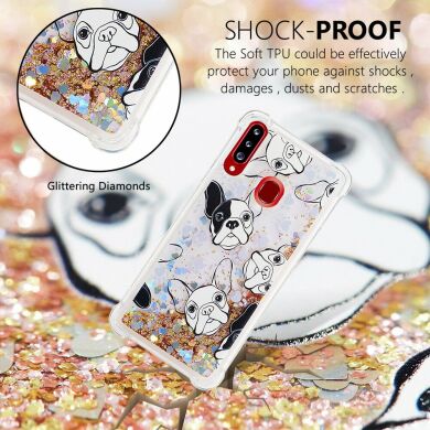 Силіконовий (TPU) чохол Deexe Fashion Glitter для Samsung Galaxy A20s (A207), Dogs