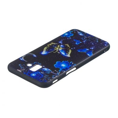 Силиконовый (TPU) чехол Deexe Life Style для Samsung Galaxy J6+ (J610) - Blue Butterfly